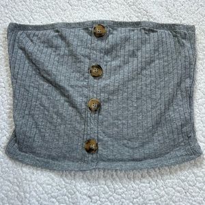 gray button tube top